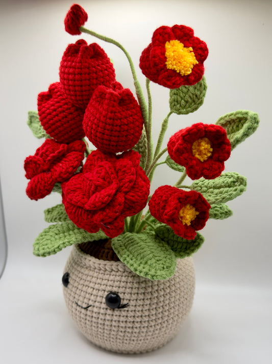 Rose and Tulip Large Flower Pot