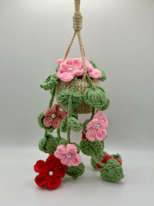Pink Pearl Hanging Flower Pot