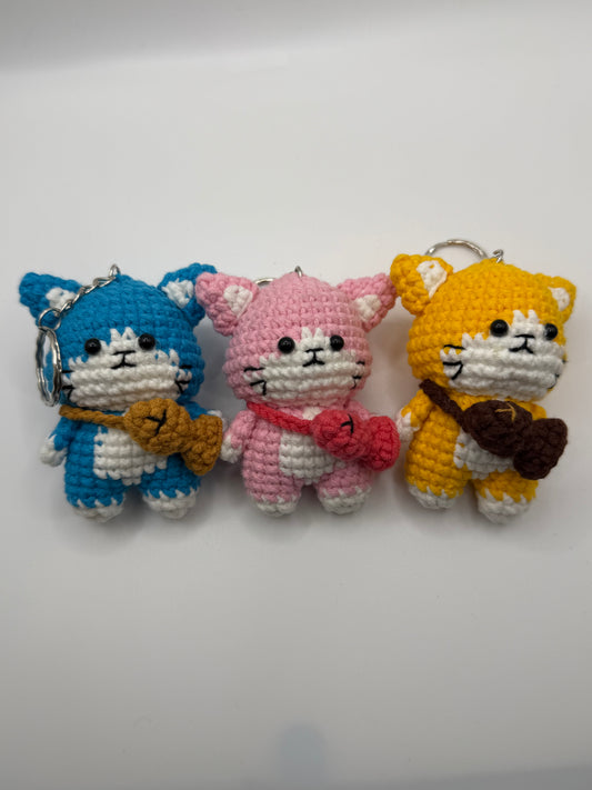 Fishing Kitty Keychain