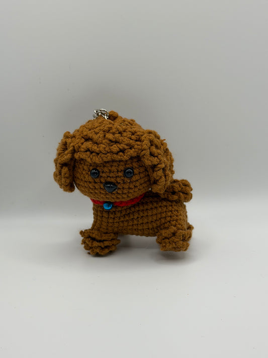 Brown puppy keychain