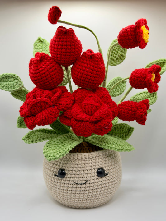 Rose and Tulip Large Flower Pot