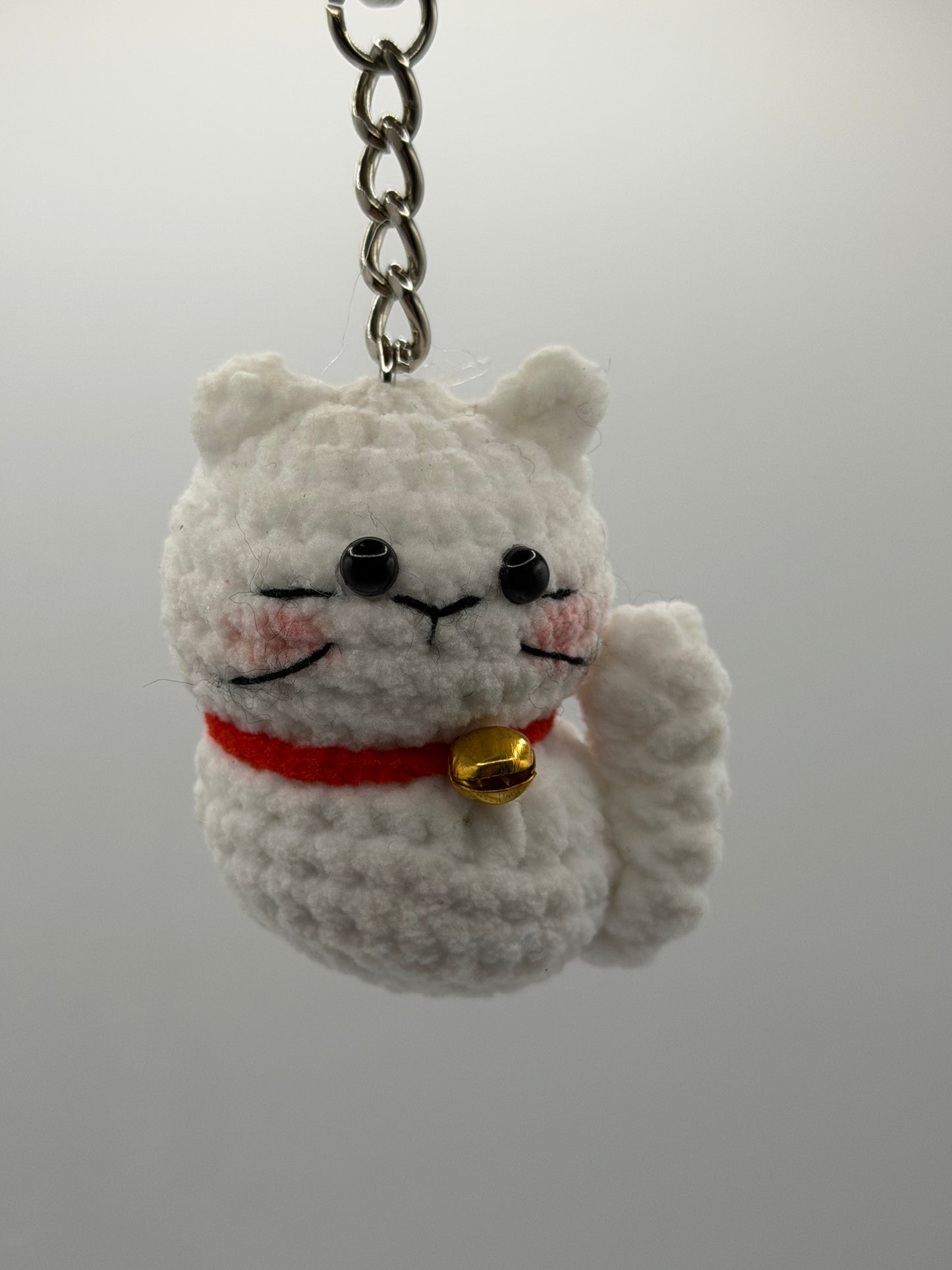 White Cat Keychain