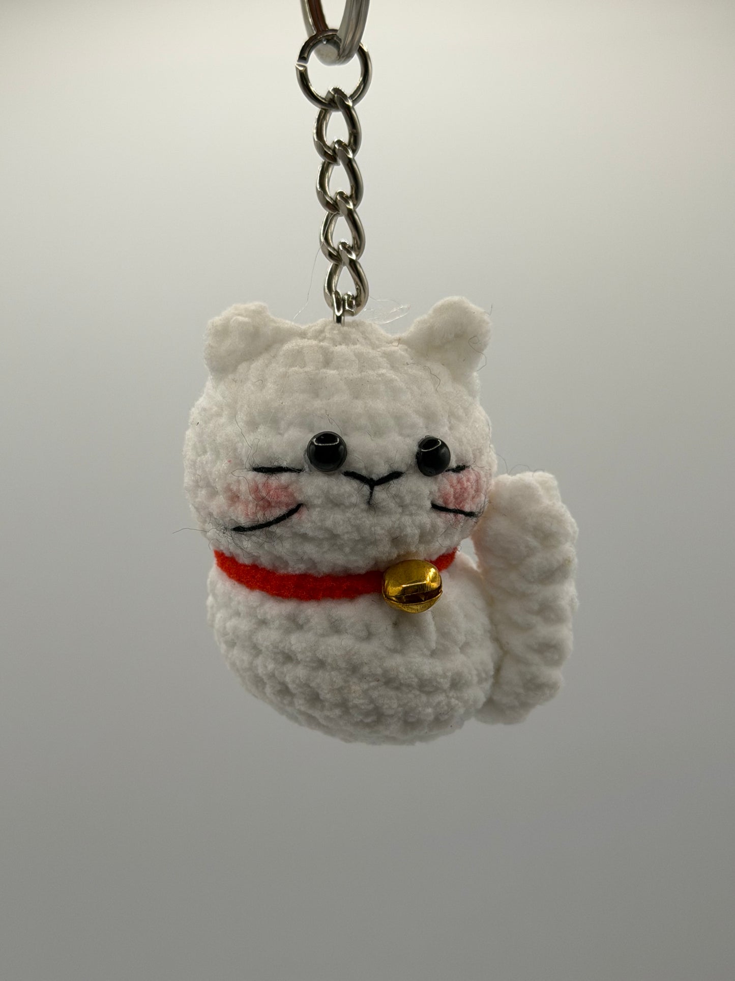 White Cat Keychain