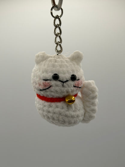 White Cat Keychain