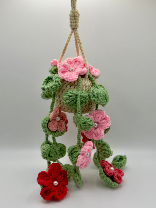 Pink Pearl Hanging Flower Pot