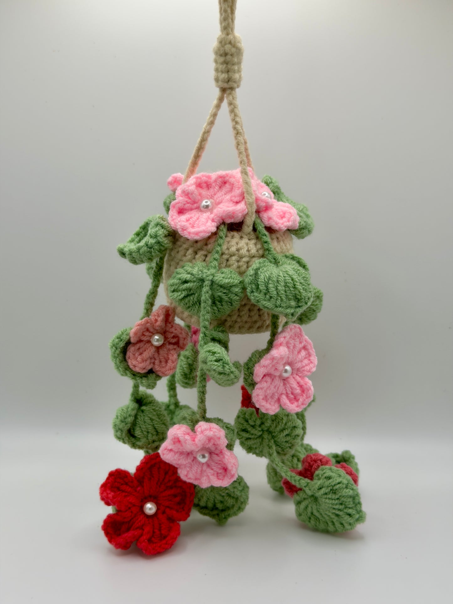 Pink Pearl Hanging Flower Pot
