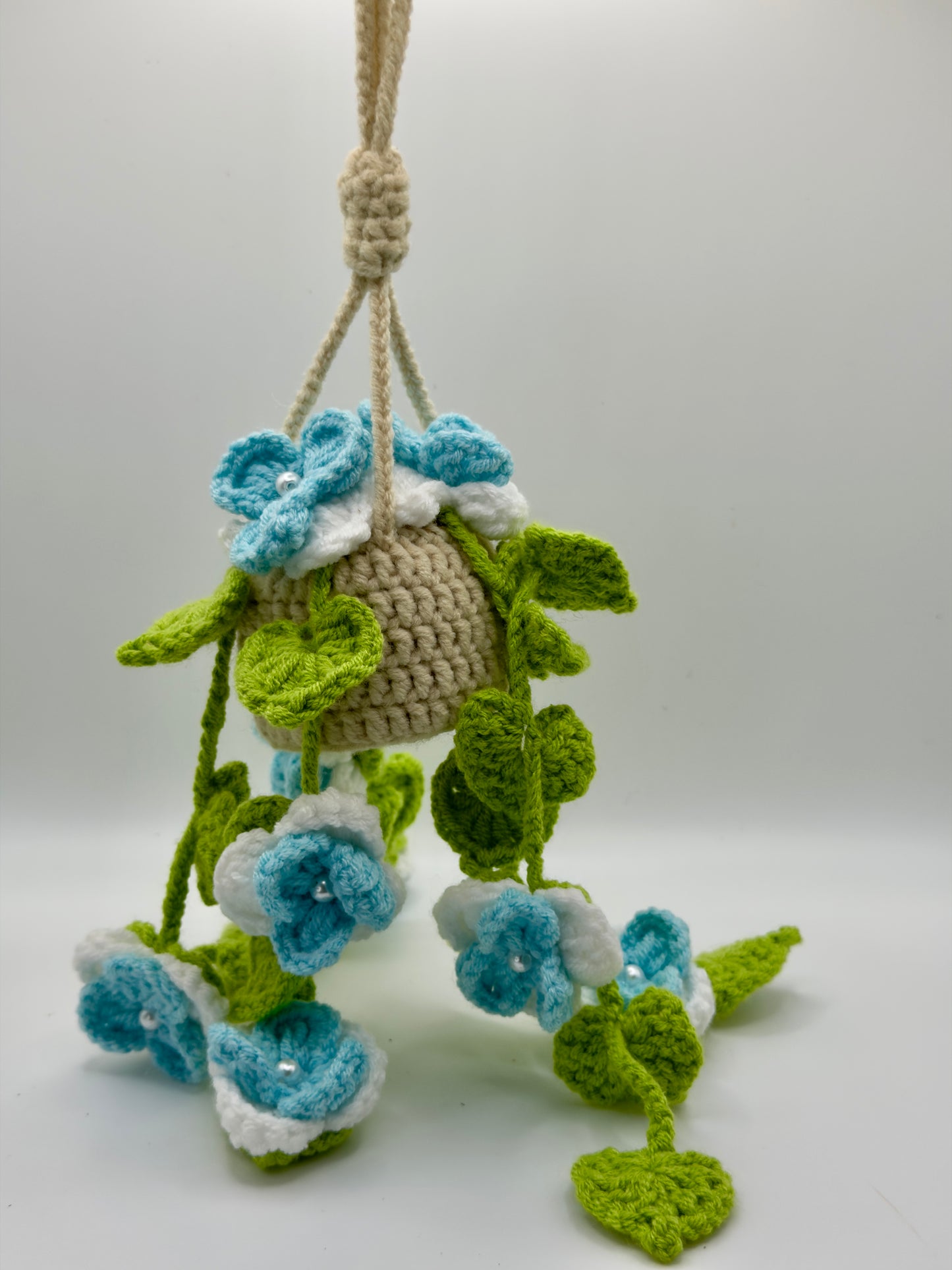 Blue Flower Pot with the Pearls