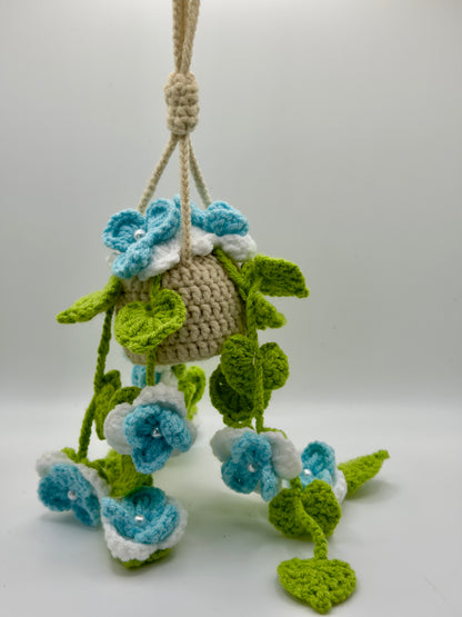 Blue Flower Pot with the Pearls