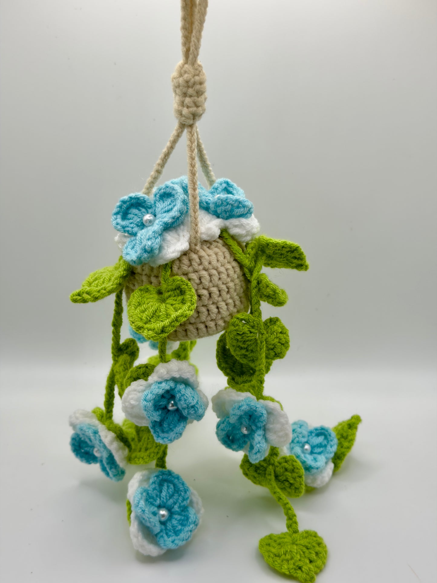 Blue Flower Pot with the Pearls