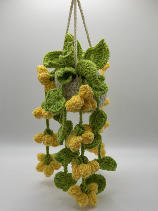 Yellow and Greenery Hanging Flower Pot
