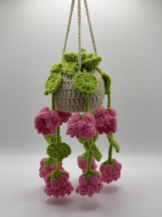 Pink Bell Hanging Flower Pot