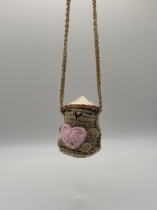 Hanging Sweet Heart Capybaras w/ Hats