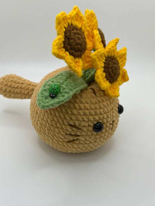 Sunflower Cat Planter